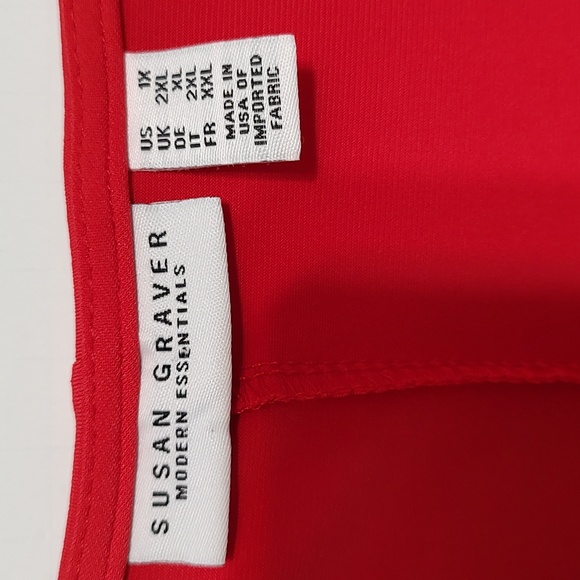 Red Susan Graver Modern Essentials Tunic Top sz 1X - Picture 2 of 6